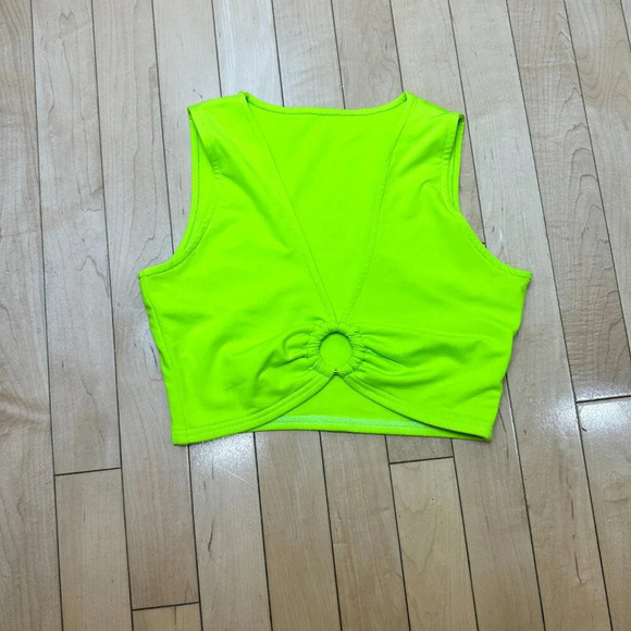 AEVZIV Sexy Crop Tops Sleeveless Deep V Neck Workout Tops Plunge Ring - small - Picture 3 of 6